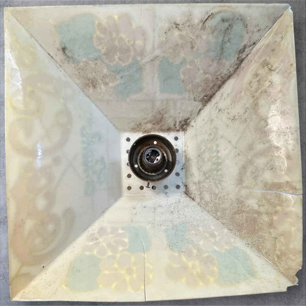 Vintage Coca-Cola Stained Glass Style Hanging Pendant Light Lamp —‎ Needs Repair